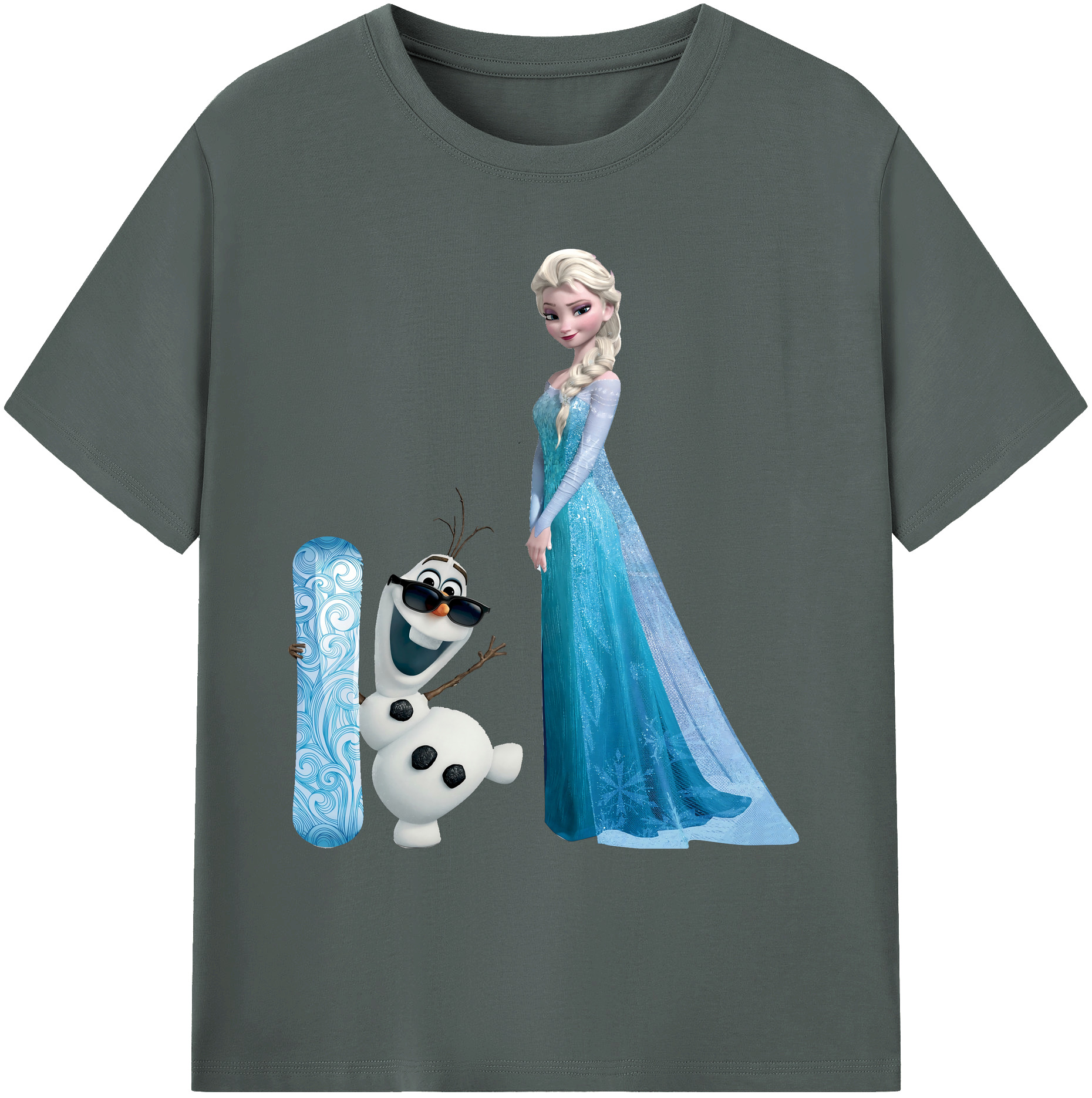 （画像用） アナと雪の女王 アンナ エルサ Frozen Anna Elsa 綿100％ メンズ半袖Tシャツ｜肌触りやわらか＆通気性